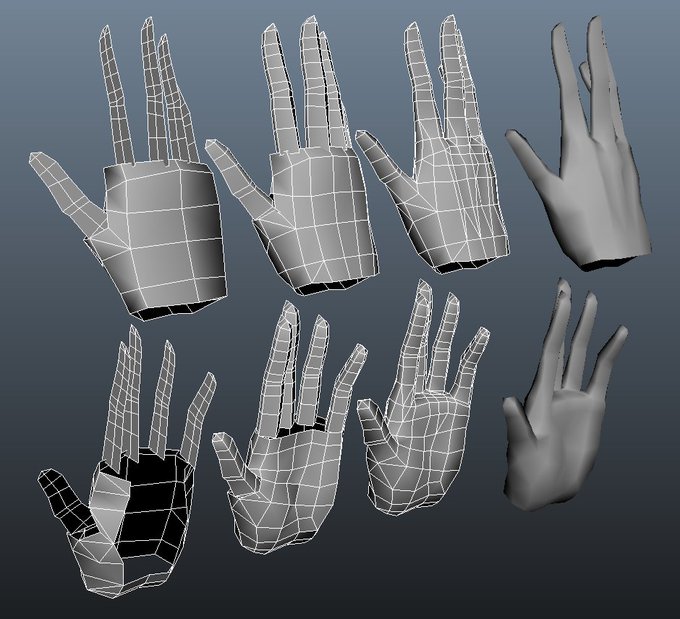 Low poly hand