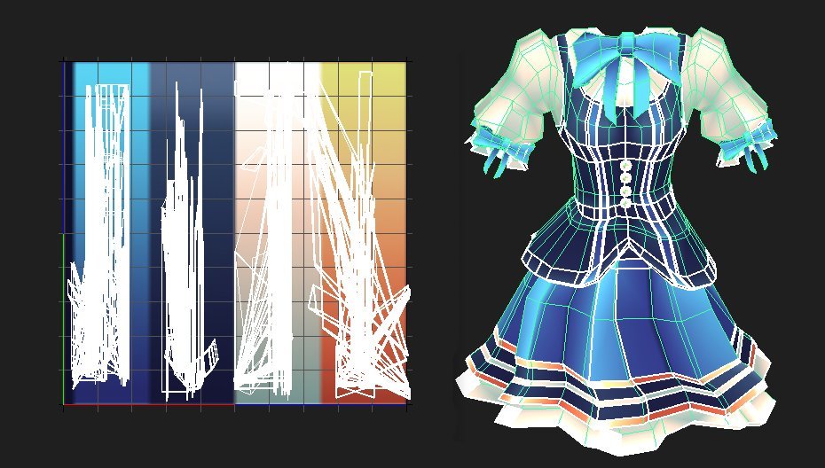 Dress model low poly