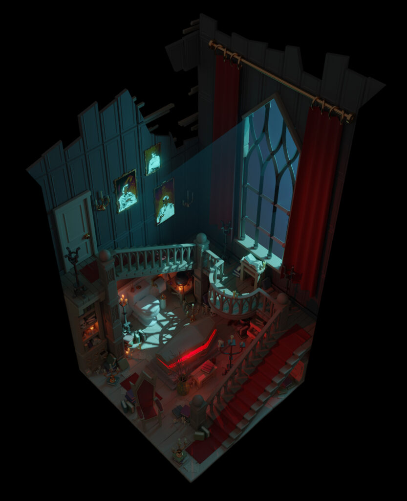 Vampire's cozy room interior