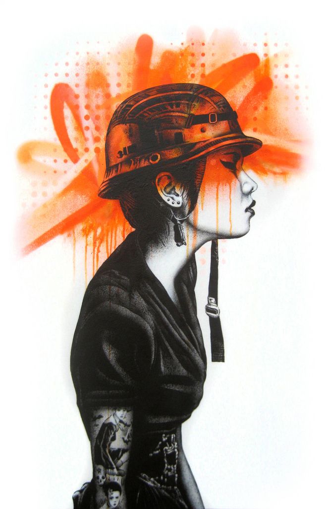 Girl in helmet